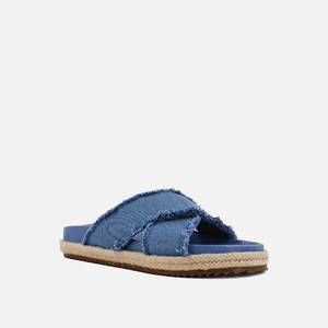 NEW SHU SHOP women's courtney flat sandal in denim